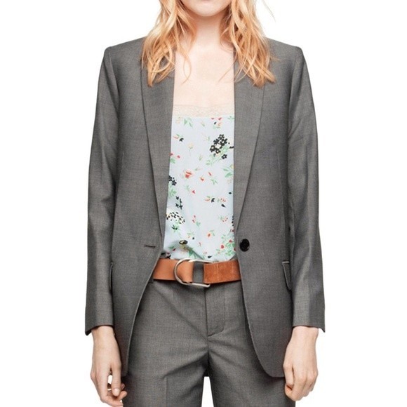 NWT ZADIG&VOLTAIRE amour gray suit jacket wwbl00272 size 34 - Picture 1 of 11